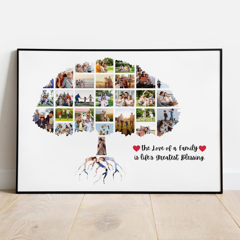 Personalized Family Tree Photo Collage, Custom Family Tree Photo ...