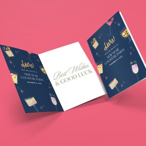Tarjeta de feliz año nuevo, tarjeta de año nuevo para un amigo, tarjeta de año nuevo para la familia, tarjeta de felicitación de año nuevo divertida y linda TARJETA, deseos de año nuevo para amigos