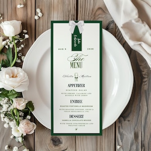 Programmkarte mit Menü & Tischkarte, Gedruckte Menükarte, Moderne Tischkarten, Programmkarte für die Hochzeit, Menükarten mit Platzkarte