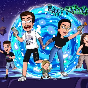 Geschenk zum Vatertag. R und M Paar, R & M Cartoon-Porträt, Paar-Porträt, Geburtstags- und Jahrestagsgeschenke, Ihr Lieblingskarikatur vom Foto