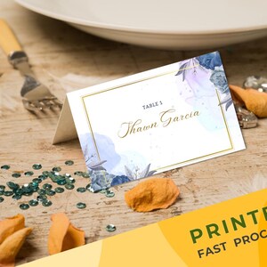 Tarjetas de lugar de boda personalizadas e impresas con opciones de comida / Tarjeta de nombre de mesa plegada / Tarjetas de ubicación personalizadas / Tarjeta de cena / Tarjeta de lugar de mesa