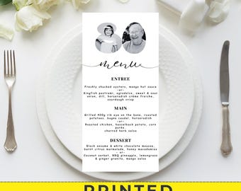 Printed/Editable 30th Birthday Menu Card Template, 30 Birthday Menu Invitation, 40th Birthday Dinner Menu, Personalized Menu with Photo