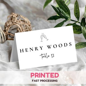 Tarjetas de lugar para bodas, tarjetas de lugar impresas, tarjetas de lugar minimalistas modernas, tarjetas de nombre para mesas, etiquetas de nombre para mesas, tarjetas de nombre impresas personalizadas