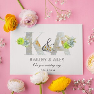 Personalised Wedding Card | Newly Married Couple Greeting Card | Congratulations Wedding Card | Wedding Gift Card | Watercolour