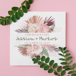 Personalised Wedding Card | Newly Married Couple Greeting Card | Congratulations Wedding Card | Wedding Gift Card | Watercolour