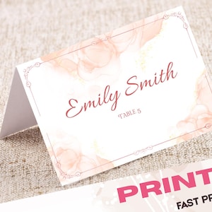 Tarjetas de lugar de boda personalizadas e impresas con opciones de comida / Tarjeta de nombre de mesa plegada / Tarjetas de ubicación personalizadas / Tarjeta de cena / Tarjeta de lugar de mesa