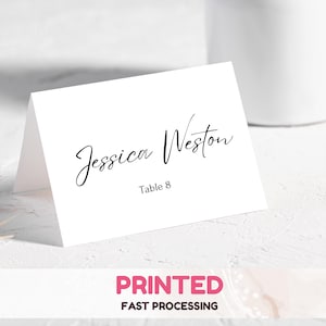 Tarjetas de lugar para bodas, tarjetas de lugar impresas, tarjetas de lugar minimalistas modernas, tarjetas de nombre para mesas, etiquetas de nombre para mesas, tarjetas de nombre impresas personalizadas