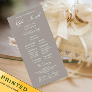 Hochzeitsprogramme gedruckt, Zeremonieprogramme Hochzeitsprogrammkarten, Minimalistisches Hochzeitsprogramm, elegantes Programmkarten, lange Zeremonie