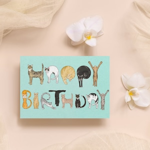Carte d'anniversaire chats, carte d'anniversaire chat imprimable, carte d'anniversaire imprimable drôle, carte d'anniversaire de chat, carte de voeux 5 x 7,