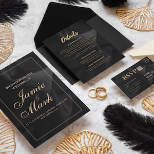 Conjunto de convites de casamento impressos personalizados com código QR | Cartão de convite, RSVP, cartão de detalhes, conjunto de convites de casamento minimalista moderno para convidados