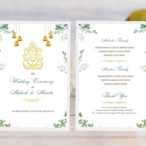 Gujarati Wedding Program, Printed Hindu Ceremony Program, Indian Wedding Program, Template Hindu Wedding guide, Custom Hindu Wedding Program