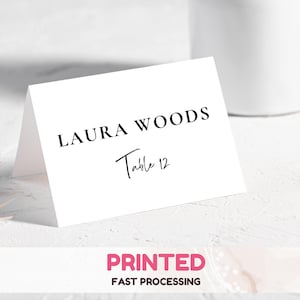 Tarjetas de lugar para bodas, tarjetas de lugar impresas, tarjetas de lugar minimalistas modernas, tarjetas de nombre para mesas, etiquetas de nombre para mesas, tarjetas de nombre impresas personalizadas