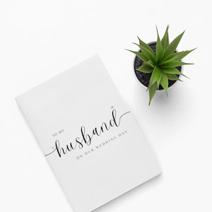 Für meinen Mann an unserem Hochzeitstag | Notiz an Ehemann | Ehemann Hochzeitstag Karte | Bräutigam Hochzeitskarte | Hochzeitskarte an Ehemann