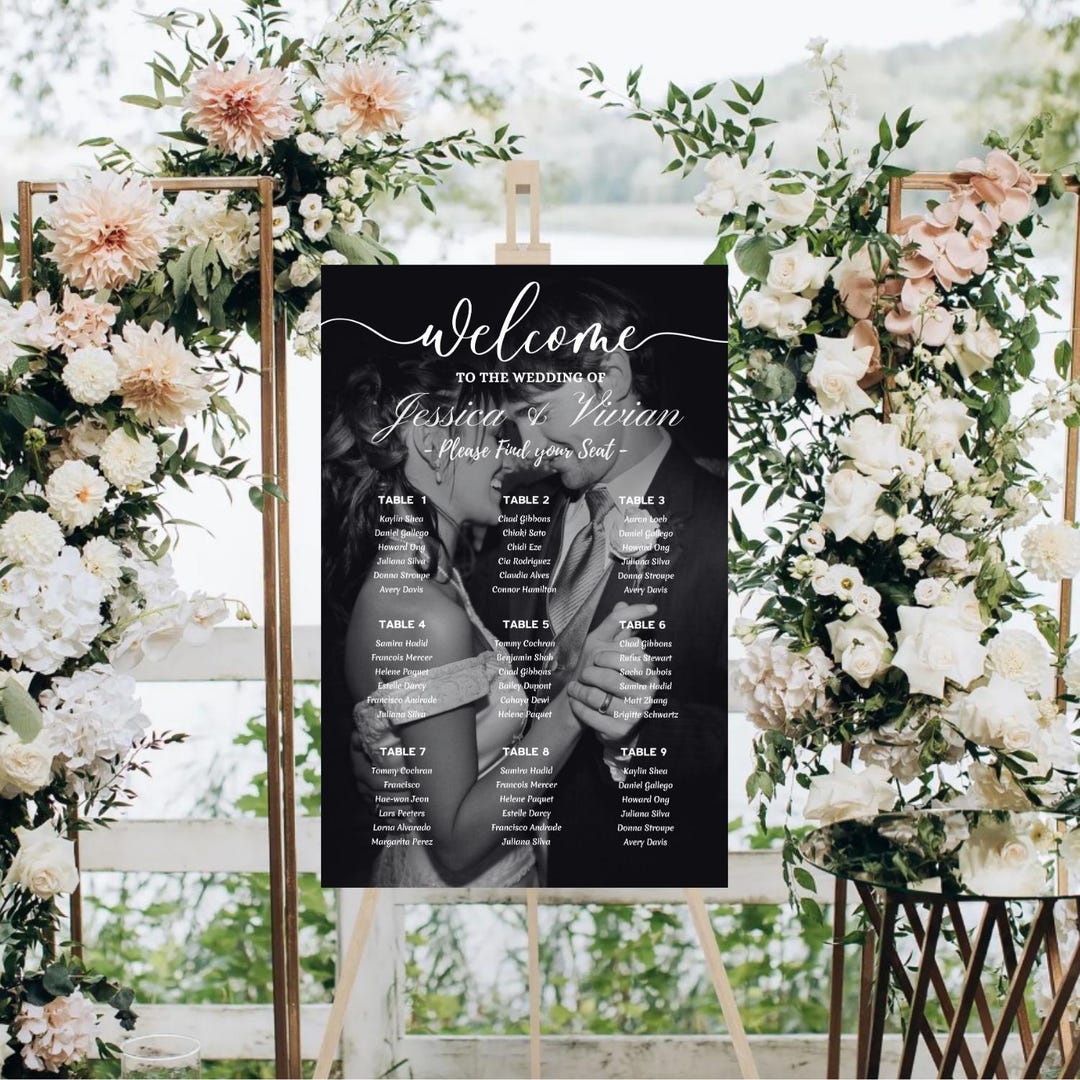 Custom Wedding Seating Chart Print, Photo Seating Chart, Printed ...