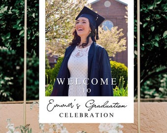 Custom Graduation Party Welcome Sign  Graduation Party Welcome Sign, Photo Graduation Welcome Poster, Modern Minimalist Graduation Welcome