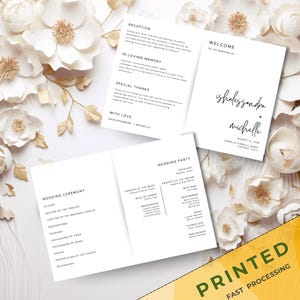 Hochzeitsprogramme gedruckt, Zeremonieprogramme Hochzeitsprogrammkarten, Minimalistisches Hochzeitsprogramm, elegantes Programmkarten, lange Zeremonie