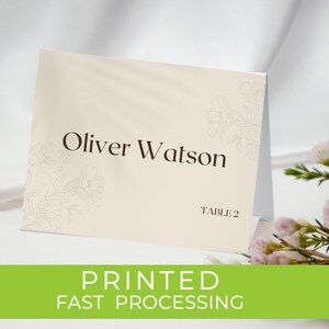Tarjetas de lugar de boda personalizadas e impresas con opciones de comida / Tarjeta de nombre de mesa plegada / Tarjetas de ubicación personalizadas / Tarjeta de cena / Tarjeta de lugar de mesa