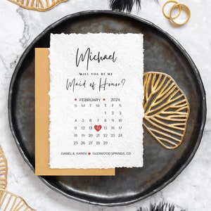 Você seria minha madrinha, Cartão postal, Calendário de casamento, Cartão de casamento simples, Você seria minha, Homenagem, Cartão personalizado, Você seria?