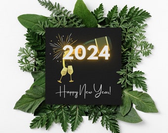 Carte de bonne année, carte du Nouvel An pour un ami, carte du Nouvel An pour la famille, carte imprimable, vœux du Nouvel An pour les amis, carte festive