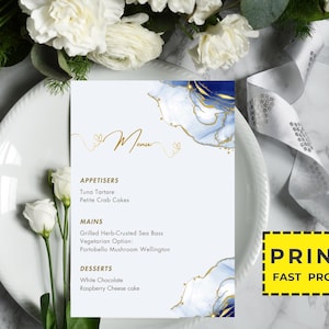 Personalisiertes gedrucktes Hochzeitsmenü, minimalistisches Hochzeitsmenü, modernes Hochzeitsmenü, einfaches Menü, Hochzeitsmenükarten, Abendmenükarte gedruckt