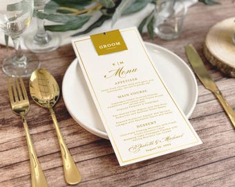 Wedding Menu Cards with Printed Name card, with Place Cards, Modern Minimalist Menus, Menu with Place Card, Custom Menu Cards with name card