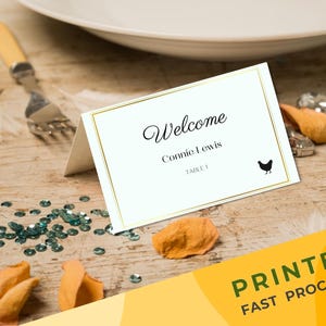 Tarjetas de lugar de boda personalizadas e impresas con opciones de comida / Tarjeta de nombre de mesa plegada / Tarjetas de ubicación personalizadas / Tarjeta de cena / Tarjeta de lugar de mesa