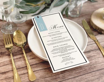 Wedding Menu Cards with Printed Name card, with Place Cards, Modern Minimalist Menus, Menu with Place Card, Custom Menu Cards with name card