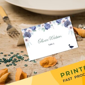 Tarjetas de lugar de boda personalizadas e impresas con opciones de comida / Tarjeta de nombre de mesa plegada / Tarjetas de ubicación personalizadas / Tarjeta de cena / Tarjeta de lugar de mesa