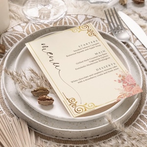 Menús impresos, menús de boda elegantes, tarjetas de menú de boda, menús de boda sencillos y elegantes, menús de boda altos, impresión personalizada de menús, tarjetas de cena