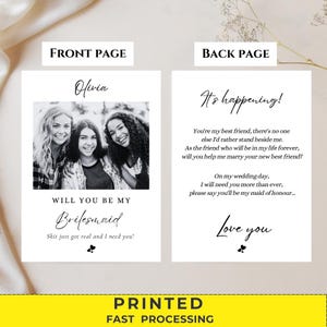 Willst du meine Trauzeugin sein, Postkarte Will You Be, Doppelseitig, Einfache Hochzeitskarte, Willst du Meine sein, Ehre, werden Sie sein Karte