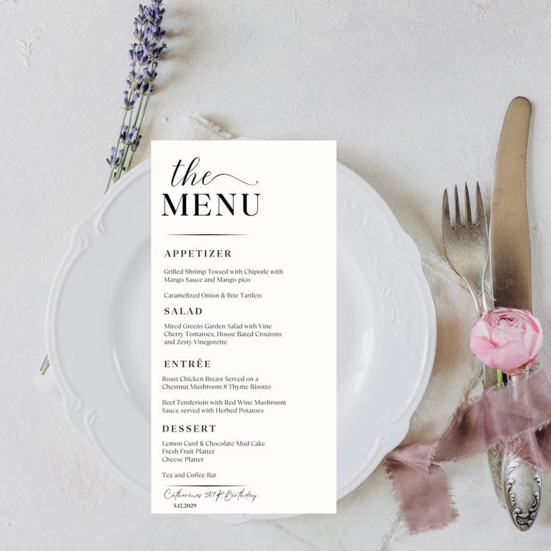 Wedding Menu Cards, Printed Wedding Menus, Modern Wedding Menus ...