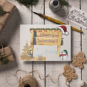 Tarjeta editable de Feliz Navidad, tarjetas de Navidad, tarjetas navideñas personalizadas, opciones de mensajes disponibles