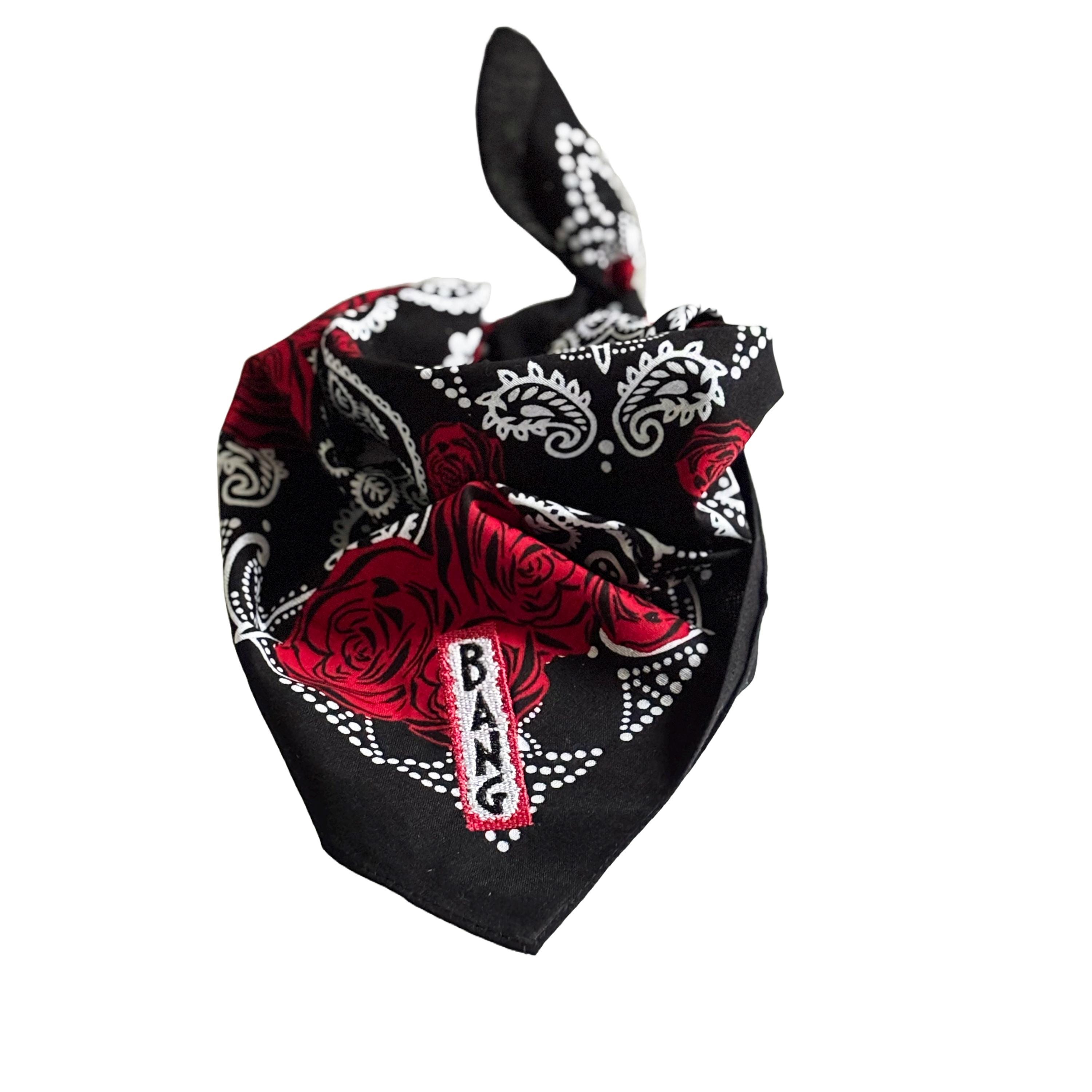 Embroidered BANG Roses Bandana | Tribute to Bey | Customized Bandana | Cute Bandana | Western | Trendy Embroidery