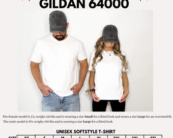 Editable T-Shirt Size Chart Video | Gildan 64000 Template | Digital Video Guide for Mockups