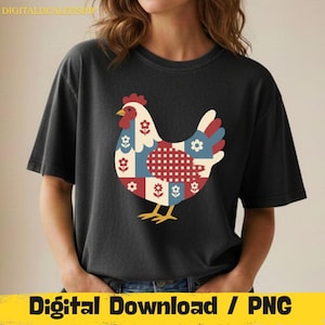 Floral Ostern Huhn PNG: lustigen Bauernhof Frühling Clipart (digitaler Download)