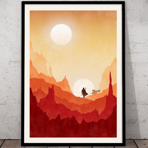 Mandalore - Star Wars Travel Poster, Star Wars Planet Minimalist Poster, Star Wars Gift, Star Wars Wall Art