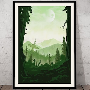 Endor - Star Wars Travel Poster, Star Wars Planet Minimalist Poster Bundle, Star Wars Gift, Star Wars Wall Art
