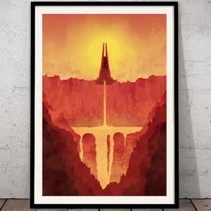 Mustafar - Star Wars Travel Poster, Star Wars Planet Minimalist Poster, Star Wars Gift, Star Wars Wall Art