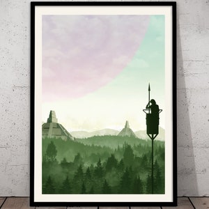 Yavin 4 - Star Wars Travel Poster, Star Wars Planet Minimalist Poster, Star Wars Gift, Star Wars Wall Art
