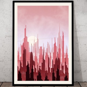 Coruscant - Star Wars Travel Poster, Star Wars Planet Minimalist Poster, Star Wars Gift, Star Wars Wall Art