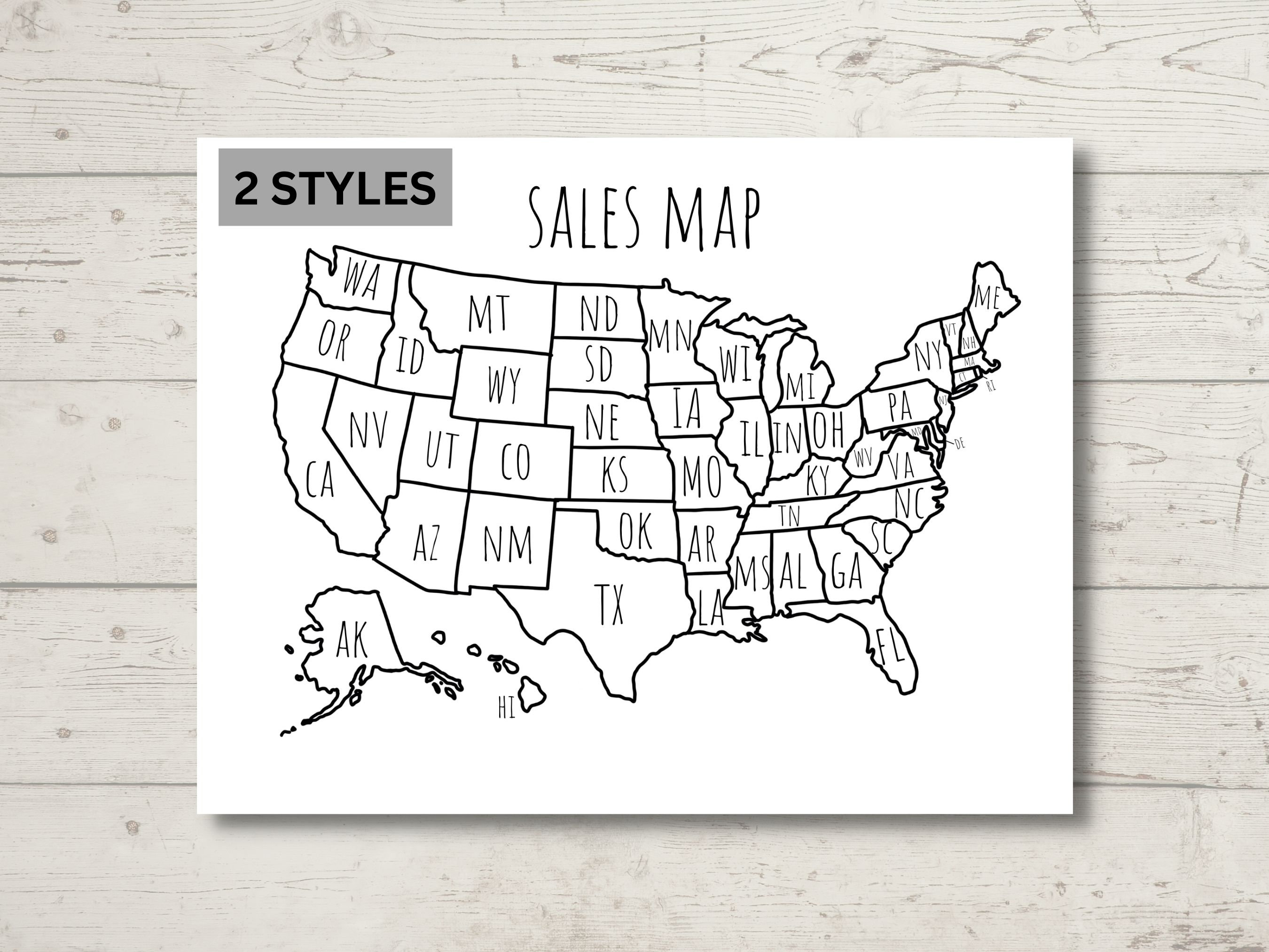 Printable Sales Map - Etsy