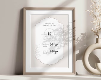 Ramadan Planner, Printable  Suhoor & Iftar Time Tracker, Ramadan Decoration, Ramadan Decor, Ramadan Gifts, A4 8x10 5x7 4x6 Digital Download