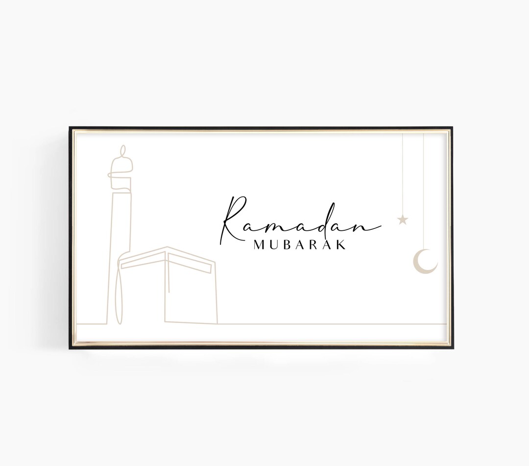 Ramadan Mubarak Digital Wall Art for Samsung TV Frame, Islamic TV Frame