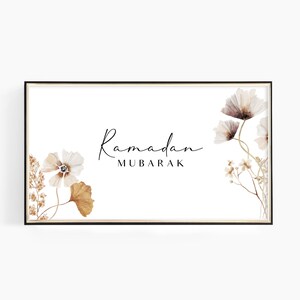 Ramadan Wall Art for Samsung TV Frame, Boho Islamic TV Frame Wall Art, Ramadan Decoration, Modern Floral Ramadan Decor, Digital Download