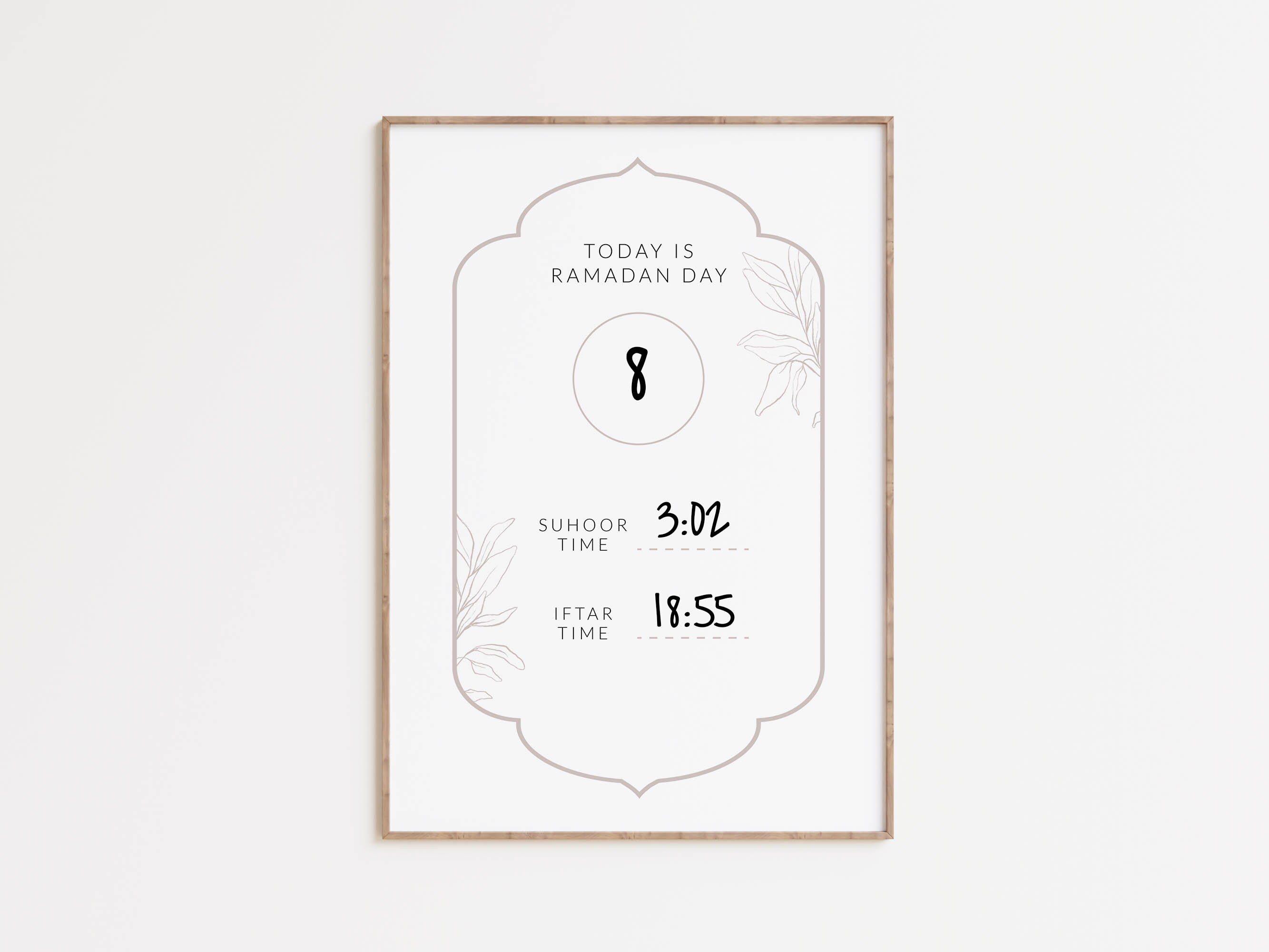 Printable Ramadan Planner, Suhoor Iftar Time Wall Art, Ramadan
