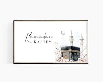 Ramadan Mubarak Kunst für Samsung TV Rahmen, Islamische TV Rahmen Wandkunst, Ramadan Dekoration, Ramadan Dekor, Digital Download Moderne TV Kunst