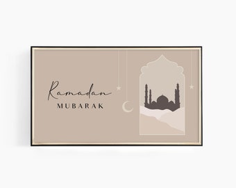 Ramadan Mubarak Kunst für Samsung TV Rahmen, Islamische TV Rahmen Wandkunst, Ramadan Dekoration, Ramadan Dekor, Digital Download Moderne TV Kunst