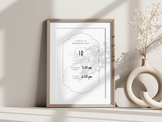 Printable Ramadan Planner, Suhoor & Iftar Time Wall Art, Ramadan Tracker Decoration Decor, Ramadan Gifts, A4 8x10 5x7 4x6 Digital Download