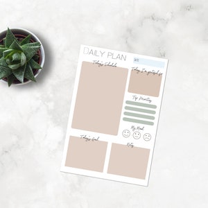 Daily Planner Printable Minimalistic Template to achieve all your goals! To Do list and Gratefulness / PerkyPlanner