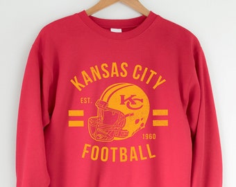 KC Chiefs Sweatshirt, Vintage Kansas City Chiefs Sweatshirt, Chiefs Crewneck, Kansas City Chiefs Shirt, Kansas City Football, Retro Chiefs